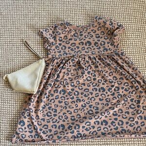 Leopard Print Dress with Gold Clutch